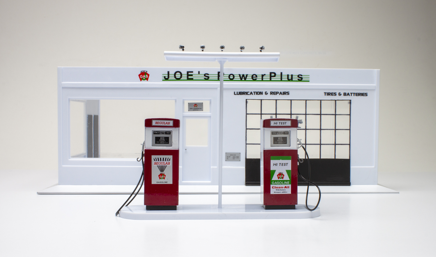 Academy 1/24 scale Joe’s Power Plus Service Station plastic model kit review